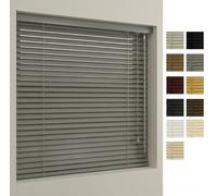 Concept Blinds Made to Measure Wooden Venetian Blinds - 25mm Real Solid Basswood Slats, Custom Size Window Blinds for Recess fit, Light & Privacy Control (Recess Mount)