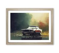 Concept Car Vol.2 Framed Print | A4 Oak Framed Wall Art | Ready to Hang | Modern Vehicle Picture | Living Room Bedroom Lounge Office