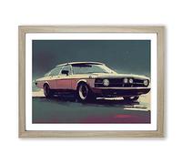 Concept Car Vol.3 BLK Framed Print | A4 Oak Framed Wall Art | Ready to Hang | Modern Vehicle Picture | Living Room Bedroom Lounge Office