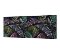 Concept Crystal Stunning glass wall art - Wide format kitchen backsplash BBS26: Tropical Leaves Series