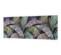 Concept Crystal Stunning glass wall art - Wide format kitchen backsplash BBS26: Tropical Leaves Series