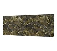 Concept Crystal Stunning glass wall art - Wide format kitchen backsplash BBS26: Tropical Leaves Series