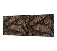 Concept Crystal Stunning glass wall art - Wide format kitchen backsplash BBS26: Tropical Leaves Series