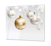 Concept Crystal Tempered GLASS Kitchen Board - Impact & Scratch Resistant; MEASURES: SINGLE: 23,62” x 20,47”; DOUBLE: 2 x 11,81” x 20,47”; D20 Christmas Series