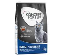 Concept for Life British Shorthair Adult Dry Cat Food, 3x 3kg, Made with Rice, Rich in Meat with Essential Taurine