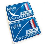 Concept Graphics 133 Motorsport French Flag Wing 3D Domed Gel Decal Sticker Badges Emblems Fits Renault Twingo