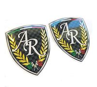 Concept Graphics A R Italian Flag Wing Shields 3D Domed Gel Decal Sticker Badges Fits Alfa Romeo