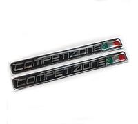 Concept Graphics Competizione Chrome Italian Flag 3D Domed Gel Decal Sticker Badges Fits Abarth