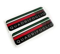 Concept Graphics Quadrifoglio Italian Wing 3D Domed Gel Decal Sticker Badges Fits Alfa Romeo