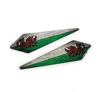 Concept Graphics Wales Welsh Flag Rustic Effect 3D Domed Gel Decal Sticker Badges