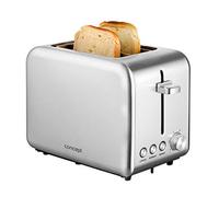 CONCEPT Hausgeräte Te2050 Toaster 2-Slice Stainless Steel 950 W 6 Burning Levels, Electronic Timer Polished Stainless Steel