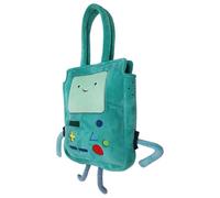 Concept One Adventure Time Tote Bag, Soft Character Shoulder Purse with 3D Arms and Legs, BMO Plush Figural, Interior Pocket, Blue