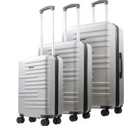 Concept One American Dreamliner 3 Piece Set Rolling Luggage, Hardshell Suitcases with Spinner Wheels, 22.5, 26.5, and 30 Inch, Silver Grey