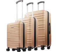 Concept One American Dreamliner 3 Piece Set Rolling Luggage, Hardshell Suitcases with Spinner Wheels, 22.5, 26.5, and 30 Inch, Rose Gold