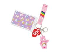 Concept One Care Bears ID Card and Badge Holder Keychain, Cheer Bear Wristlet with Key Ring, Pink