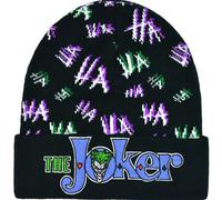 Concept One Unisex's Dc Comics The Joker Beanie Hat, Knitted Cuffed Winter Skull Cap, Black, One Size