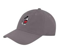 Concept One Disney Mickey Mouse Baseball Hat, Washed Twill Cotton Adjustable Dad Cap, Gray Washed, One Size