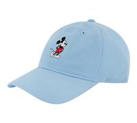 Concept One Disney Mickey Mouse Embroidered Cotton Adjustable Dad Hat with Curved Brim, Light Blue, One Size