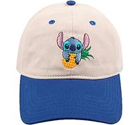 Concept One Disney Stitch Dad Hat, Adjustable Cotton Baseball Cap with Curved Brim, Navy Blue, One Size