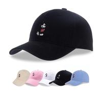 Concept One Disney's Mickey Mouse Men's Washed Twill Cotton Adjustable Baseball Cap with Curved Brim, Black, One Size