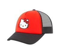 Concept One Hello Kitty Trucker Hat, Adult Baseball Cap with Curved Brim, Pink, One Size, Red/Black, One Size