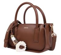 Concept One Jason Wu Structured Mini Bag, Dual Handle Satchel with Detachable Crossbody Strap and Logo Charm, Brown, Mini