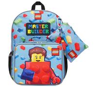 Concept One LEGO School Backpack for Young Adults | Light Blue | Featuring Lunch Box and Zip Pouch | Adjustable Shoulder Straps | Fun Backpacks for School