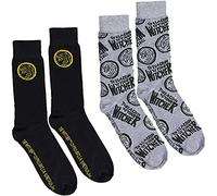 Concept One Netflix The Witcher Novelty Crew Socks, Pack of 2, Black/Grey, One Size, Black/Grey, One size