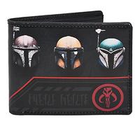 Concept One Star Wars The Mandalorian Wallet, Slim Bifold Wallet with Decorative Tin Case, Black and Red, Black, Red, Star Wars The Mandalorian Wallet, Slim Bifold Wallet with Decorative Tin Case