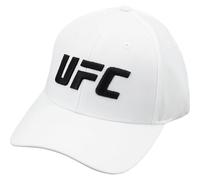 Concept One UFC Baseball Hat, 6 Panel Adult Flex Fit Active Sport Cap with Curved Brim, White, One Size