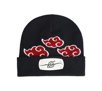 Concept One Naruto Beanie Hat, Akatsuki Cloud Winter Knit Cap with Cuff, Black, One Size