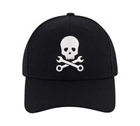 Concept One Unisex's Cap, Skull and Wrench Crossbones Adjustable Snapback Baseball Hat with Curved Brim, Black, One Size