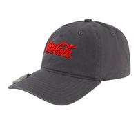 Concept One Unisex's Coca Cola Dad Hat, Logo Cotton Adjustable Baseball Cap with Curved Brim, Grey, One Size