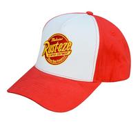 Concept One Unisex's Disney Pixar Cars Baseball Cap, Rust-eze Logo Cotton Adjustable Adult Snapback Hat with Curved Brim, Red, One Size