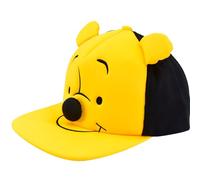 Concept One Unisex's Disney Winnie The Pooh Baseball Cap, Adult Snapback Hat with Flat Brim and 3D Nose and Ears, Yellow/Black, One Size