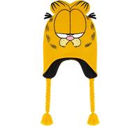 Concept One Unisex's Garfield Beanie Hat, Winter Knit Cap with 3D Ears and Whiskers, Orange Tassels, One Size