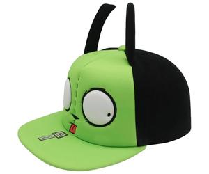 Concept One Unisex's Invader Zim Baseball Cap, Gir Adult Snapback Hat with Flat Brim and 3D Ears and Eyes, Green/Black, One Size