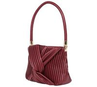 Concept One Unisex's Jason Wu Pleated Box Handbag, Structured Top Handle Purse, Sculptural Knot Accent Bag, Wine