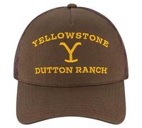 Concept One Unisex's Yellowstone Adjustable Mesh Snapback Trucker Hat with Curved Brim Baseball Cap, Brown, One Size
