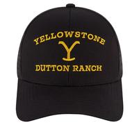 Concept One Unisex's Yellowstone Adjustable Mesh Snapback Trucker Hat with Curved Brim Baseball Cap, Midnight, One Size