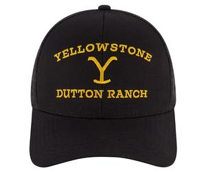 Concept One Unisex's Yellowstone Adjustable Mesh Snapback Trucker Hat with Curved Brim Baseball Cap, Midnight, One Size