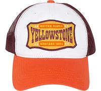 Concept One Unisex's Yellowstone Trucker Hat, Mesh Adjustable Snapback Baseball Cap with Curved Brim, Orange, One Size