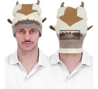 Concept One Women's Avatar The Last Airbender Beanie Hat, Knit Roll Down Cuffed Winter Cap, Appa Brown/Beige Mesh Eyes, One Size