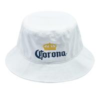 Concept One Women's Extra Bucket Embroidered Corona Logo, Packable Travel Sun Hat, White, One Size