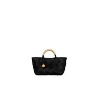 Concept One Women's Frankie Woven Mini Tote, Black, 6H X 12.5W X 4D