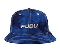 Concept One Women's Fubu Bucket, Bleach Tie Dye Style Cotton Packable Travel Hat with 3D Embroidered Logo, Navy, One Size