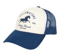 Concept One Yellowstone Trucker Hat, Adjustable Snapback Mesh Baseball Hat with Curved Brim, Navy, One Size