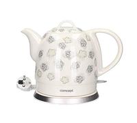 Electric Ceramic Kettle Elegant Teapot Retro Water Level Indicator 1000W 1L UK