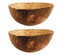 Concept4u 12" Inch Bowl Shaped Coco Hanging Basket Liner 2 Pack | Round Shaped Natural Round Coconut Liner Garden Plant Care Flower Pot Planter For Hanging Baskets, Home and Window Decor