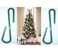 CONCEPT4U® 150 Ornament Hanger Hooks Christmas Tree Decoration Hanging S Shape Plastic Green Baubles Multi Purpose Classic